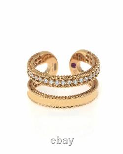 Roberto Coin Symphony Princess 18k Rose Gold Diamond Ring Sz 6.5 7771682AX65X