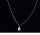 Roberto Coin Tiny Diamond Teardrop Pendant Necklace 18K White Gold $1050 Sale