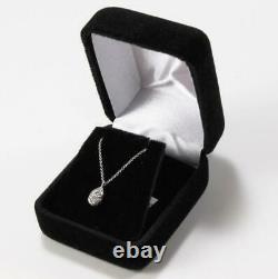 Roberto Coin Tiny Teardrop 18k White Gold Diamond Necklace Pendant