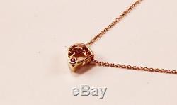 Roberto Coin Tiny Treasure 18k Rose Gold Diamond Letter Initial D Necklace