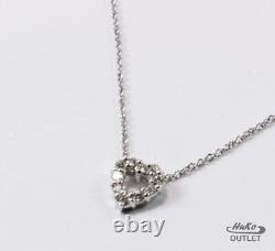 Roberto Coin Tiny Treasure 18k White Gold Diamond Heart Love Necklace Pendant