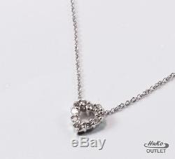 Roberto Coin Tiny Treasure 18k White Gold Diamond Heart Lovenecklace Pendant