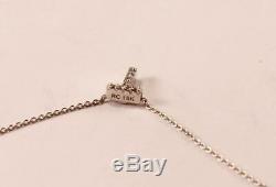 Roberto Coin Tiny Treasure 18k White Gold Diamond Letter T Initial Necklace