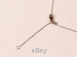 Roberto Coin Tiny Treasure 18k White Gold Diamond Letter T Initial Necklace