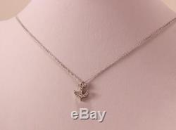 Roberto Coin Tiny Treasure Anchor 18k White Gold Diamond Necklace Pendant