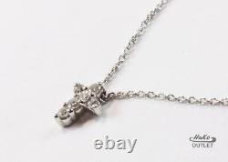 Roberto Coin Tiny Treasure Baby Cross 18k White Gold Diamond Necklace Pendant