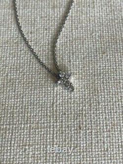 Roberto Coin Tiny Treasure Baby Cross 18k White Gold Diamond Necklace Pendant