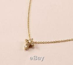 Roberto Coin Tiny Treasure Baby Cross 18k Yellow Gold Diamond Necklace Pendant