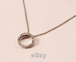 Roberto Coin Tiny Treasure Circle 18k White Gold Diamond Necklace Pendant