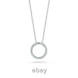 Roberto Coin Tiny Treasure Circle 18k White Gold Diamond Necklace Pendant 350obo