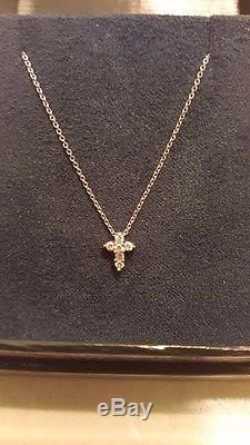 Roberto Coin Tiny Treasures 18K Gold Diamond Cross Necklace Easter Gift