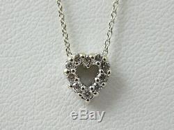 Roberto Coin Tiny Treasures 18K White Mini Diamond Heart 16 Necklace. 11ctw