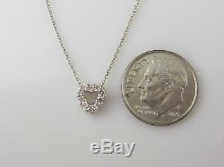 Roberto Coin Tiny Treasures 18K White Mini Diamond Heart 16 Necklace. 11ctw