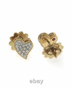 Roberto Coin Tiny Treasures 18k Yellow Gold Diamond Earrings 7771863AJERX