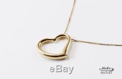 Roberto Coin Tiny Treasures 18k Yellow Gold Slanted Heart Love Necklace Pendant