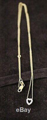 Roberto Coin Tiny Treasures Diamond Heart Necklace in Yellow Gold, 0.11 cttw