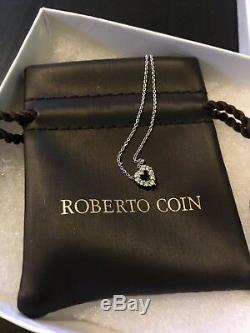 Roberto Coin Tiny Treasures Diamond Open Heart Necklace 0.11 cts 18k White Gold