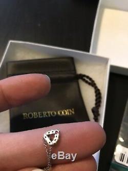 Roberto Coin Tiny Treasures Diamond Open Heart Necklace 0.11 cts 18k White Gold