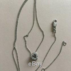 Roberto Coin Tiny Treasures Diamond Open Heart Necklace 0.11cts 18k White Gold