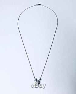 Roberto Coin Tiny Treasures Diamond Skull Pendant Necklace Pristine Condition