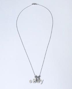 Roberto Coin Tiny Treasures Diamond Skull Pendant Necklace Pristine Condition