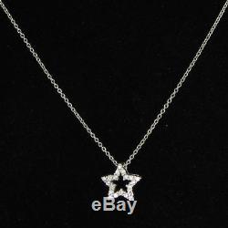 Roberto Coin Tiny Treasures Diamond Star Necklace 0.10cts 18k W Gold New $740