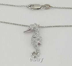 Roberto Coin Tiny Treasures Seahorse 0.1 ct Diamond 18K White Gold 18 Rtl $950