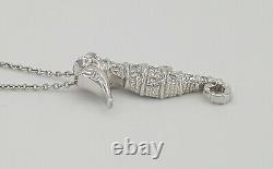 Roberto Coin Tiny Treasures Seahorse 0.1 ct Diamond 18K White Gold 18 Rtl $950