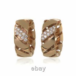 Roberto Coin Torchon 18k Rose & White Gold Diamond 0.27ct Earrings 7771406AXERX