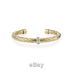 Roberto Coin Treccia Incarata 18K Yellow Gold Diamond Bangle Bracelet 557401AJBA