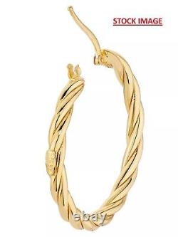 Roberto Coin Twisted 18K Yellow Gold Hoop Earrings 35mm Diameter Made in Italy