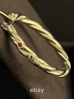 Roberto Coin Twisted 18K Yellow Gold Hoop Earrings 35mm Diameter Made in Italy