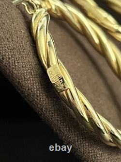 Roberto Coin Twisted 18K Yellow Gold Hoop Earrings 35mm Diameter Made in Italy