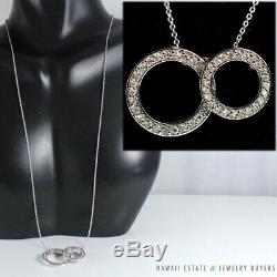 Roberto Coin Two-circle Diamond 18k White Gold Pendant Necklace 18