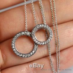 Roberto Coin Two-circle Diamond 18k White Gold Pendant Necklace 18