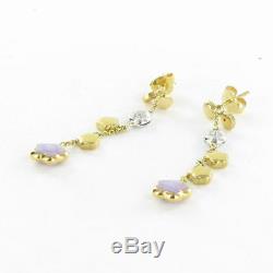 Roberto Coin Violet Star Diamond Drop Earrings 18k Yellow Gold New $1300