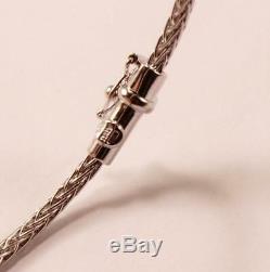 Roberto Coin Weave Woven 18k White Gold 3-station Diamond Bangle Bracelet