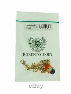 Roberto Coin diamond enamel charm bracelet in 18k rose gold