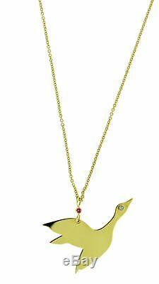 Roberto Coin diamond flying Goose necklace in 18k yellow gold