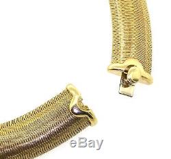 Roberto Coin heavy 18K gold Italy high fashion 16mm wide formal choker necklace