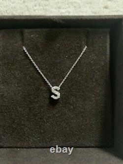 Roberto Coin necklace Diamond 18k White Gold Initial Necklace S Italy Italian