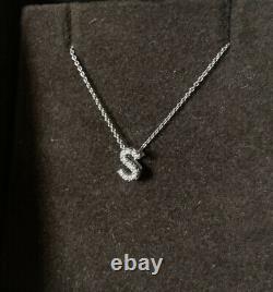 Roberto Coin necklace Diamond 18k White Gold Initial Necklace S Italy Italian
