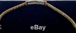 Roberto Coin woven silk 18k yellow gold and Diamond estate bracelet RETAIL $6500