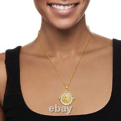Ross-Simons Genuine Lira Coin Necklace in 18kt Gold Over Sterling from Italy