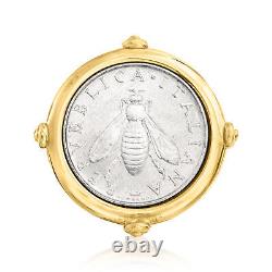 Ross-Simons Italian 18kt Gold Over Sterling Genuine 2-Lira Bumblebee Coin Ring