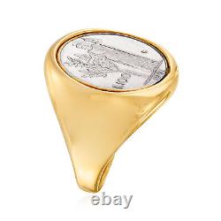 Ross-Simons Italian Andiamo 14kt Yellow Gold Over Resin 100-Lira Coin Ring