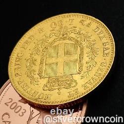 SCC Sardinia Gold 20 Lire 1860 F/P? Genoa. KM#146.2. Vittorio Emanuele ll. Coin