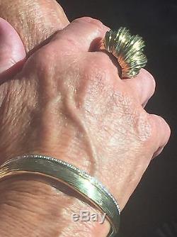 Striking 18k Yg And Diamond Elephant Pattern Bracelet By Roberto Coin Italy