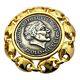 Signed Paolo Gucci Vintage 1960s Gold Italian Coin Clip On Earrings