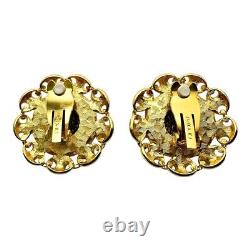 Signed Paolo Gucci Vintage 1960s Gold Italian Coin Clip On Earrings